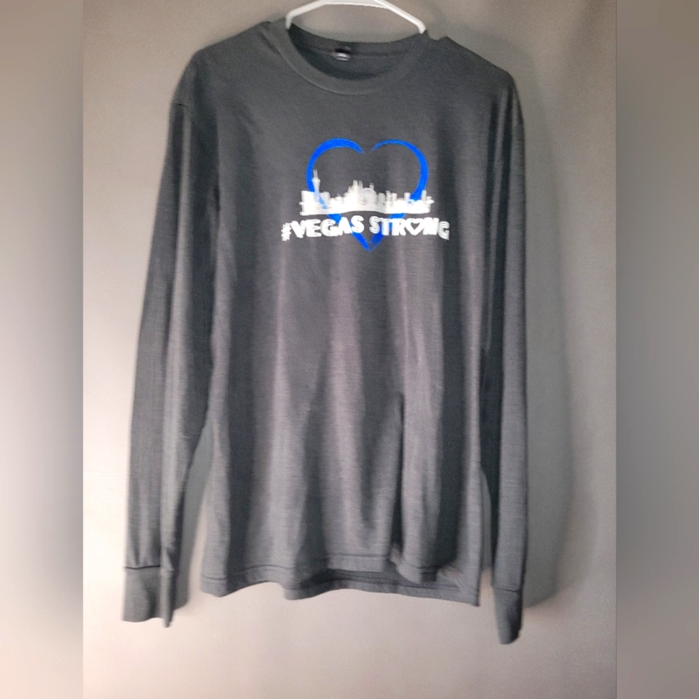 Vagesstrong men's long sleeve t shirts las vages black